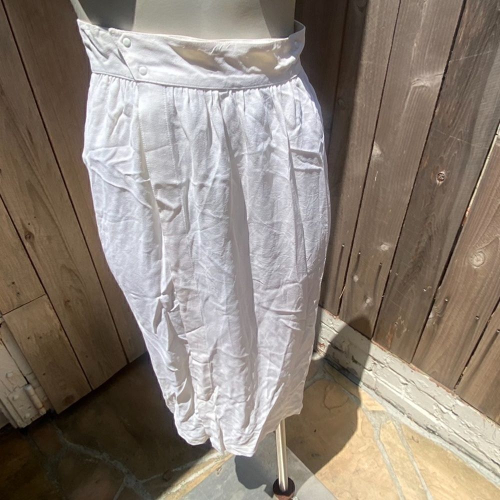 80s Vintage Thierry Mugler White Pencil wrap Skirt Size FR40 medium white